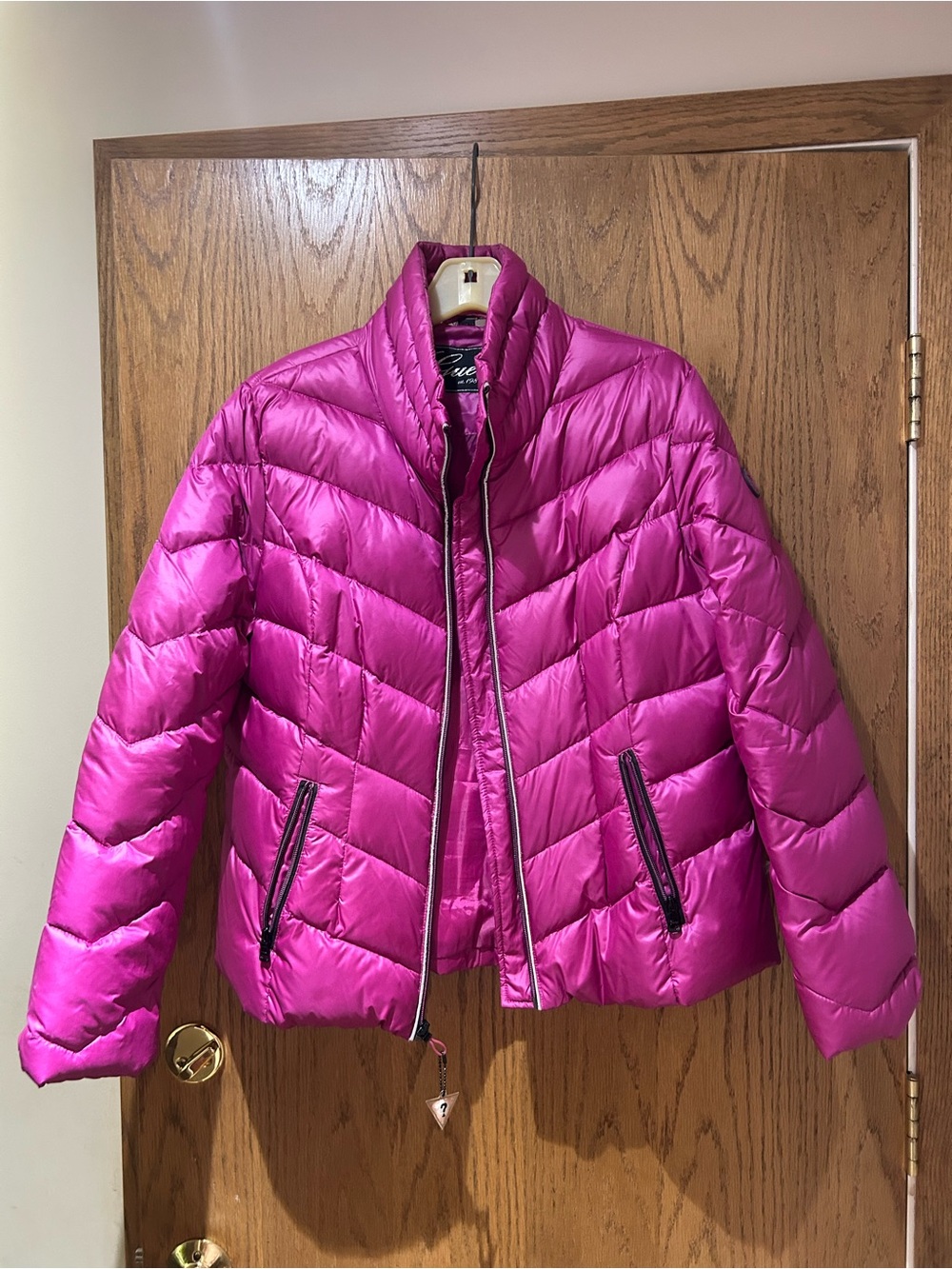 Guess Fuchsia Quilted Jacket